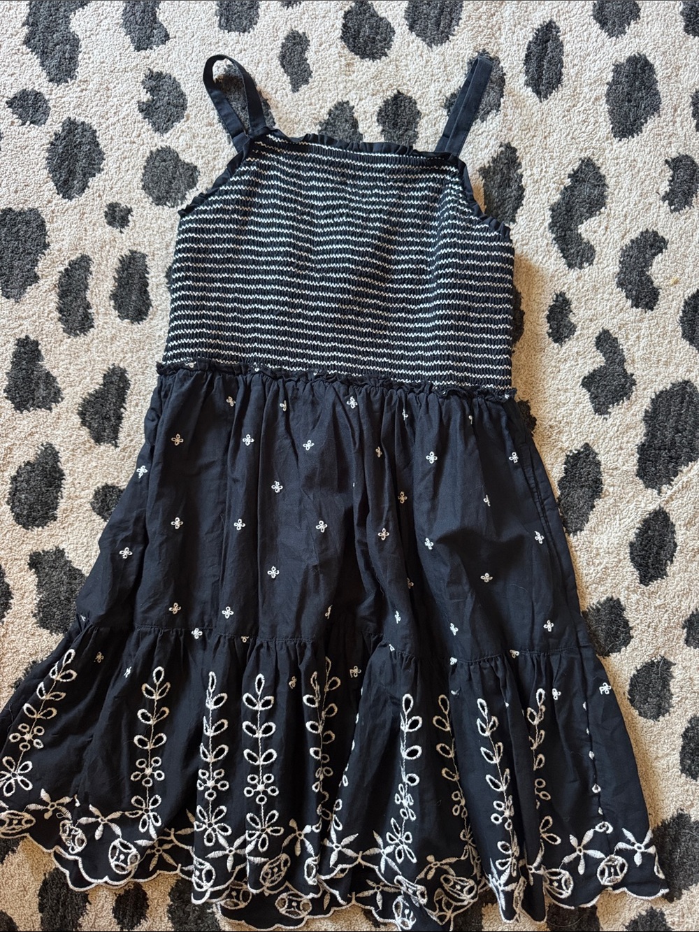 abercrombie kids Black and White Embroidered Sundress